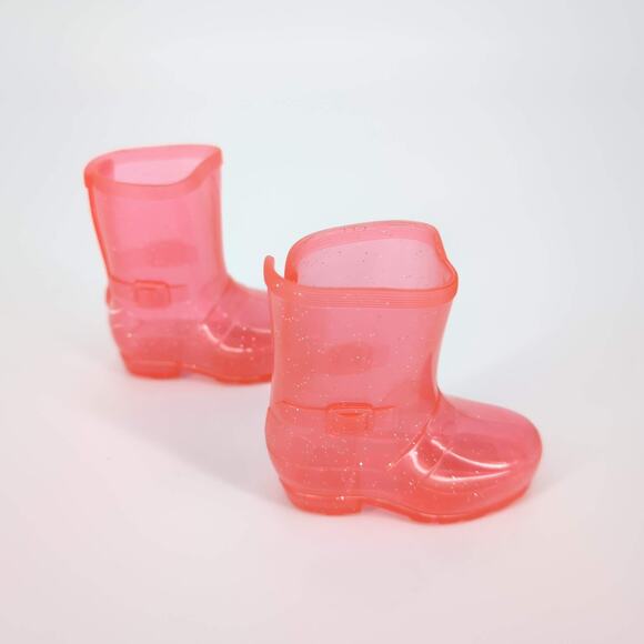 Unbranded Midcalf Height Salmon Pink See-Through Glitter Rainboots / Jellies GUC - Picture 10 of 15